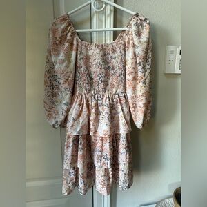 Entro Peach and Ivory Textured Fabric
